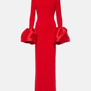 Chic Scarlet Long Sleeve Gown